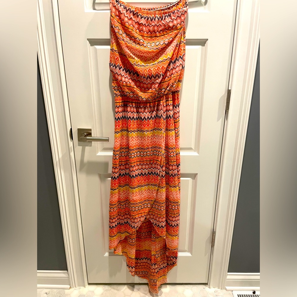 Sweet Pea Strapless Aztec Print Maxi Dress